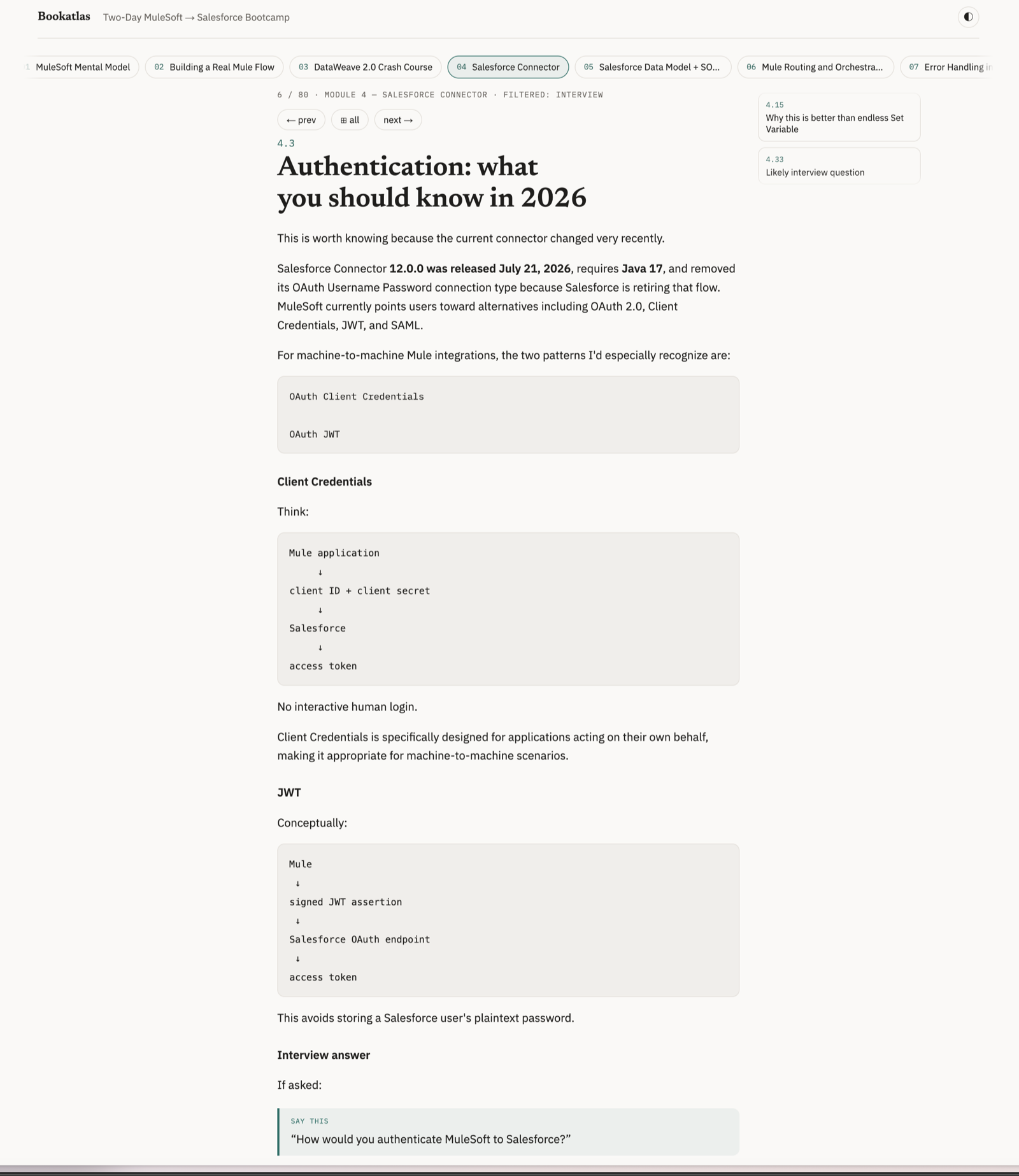 Filtered reading view with rails showing only matching sections